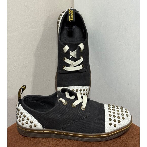 Dr. Martens Black Studs Punk Women's Aldstud Shoes Size 6 Low Top Oxfords - Picture 1 of 9